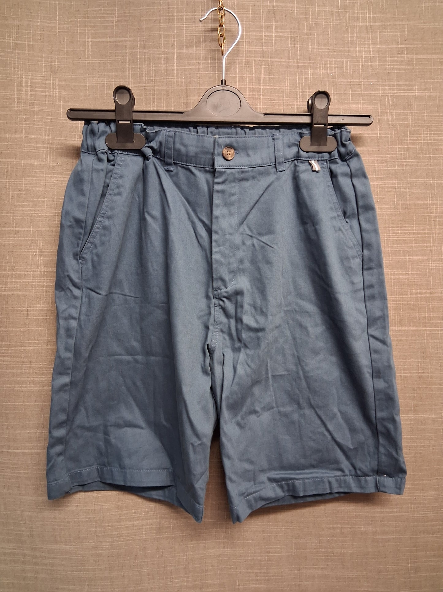 River Island Blue Chino Shorts Adjustable Waist Age 15-16 Years