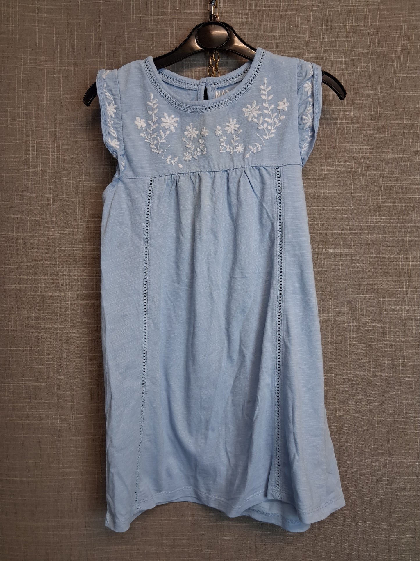 F&F Light Blue Sleeveless A Line Jersey Dress Age 6-7 Years