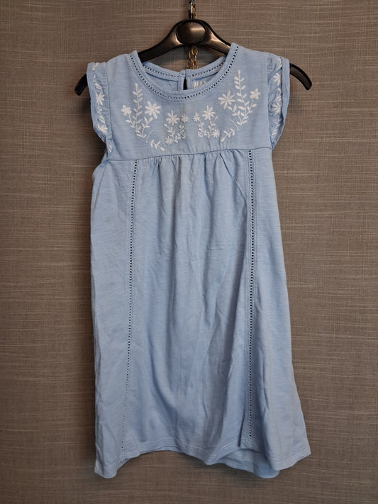 F&F Light Blue Sleeveless A Line Jersey Dress Age 6-7 Years