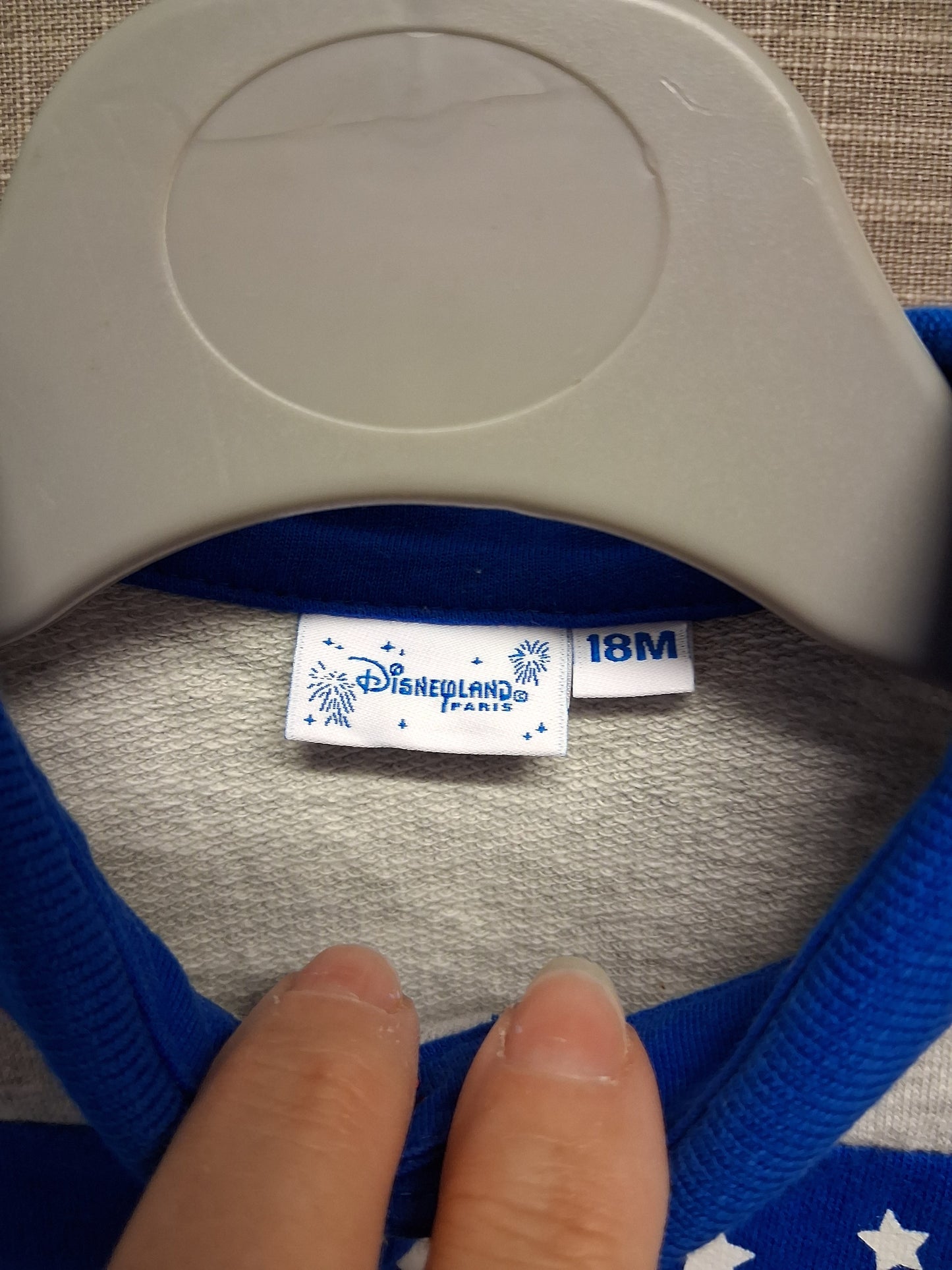 Disneyland Paris Official Mickey Mouse Long Sleeve Jersey T-Shirt Blue Grey Age 18 Months