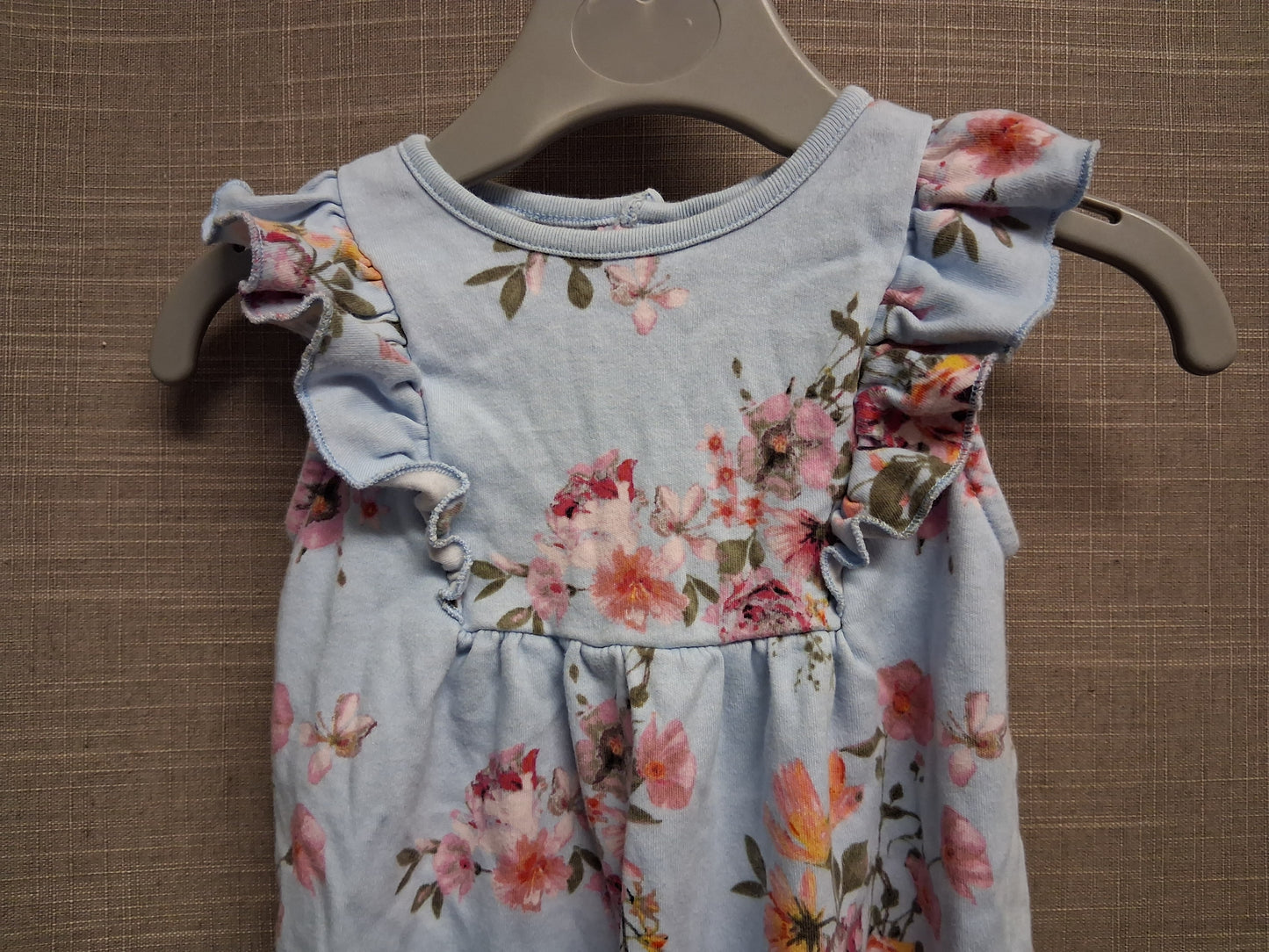 Next Blue Floral Jersey Romper One Piece Suit Age 9-12 months