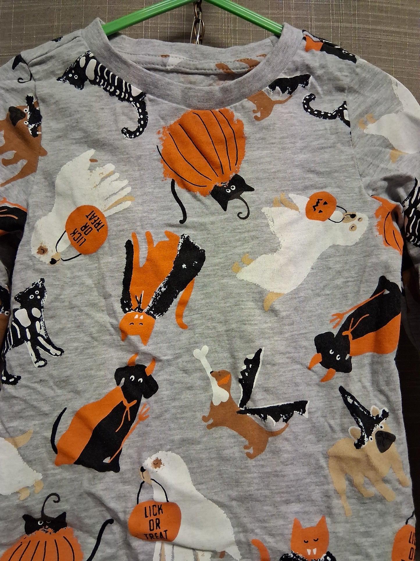 TU Boys Halloween Pjs Pyjamas Grey 2 Piece Set Age 2-3 Years