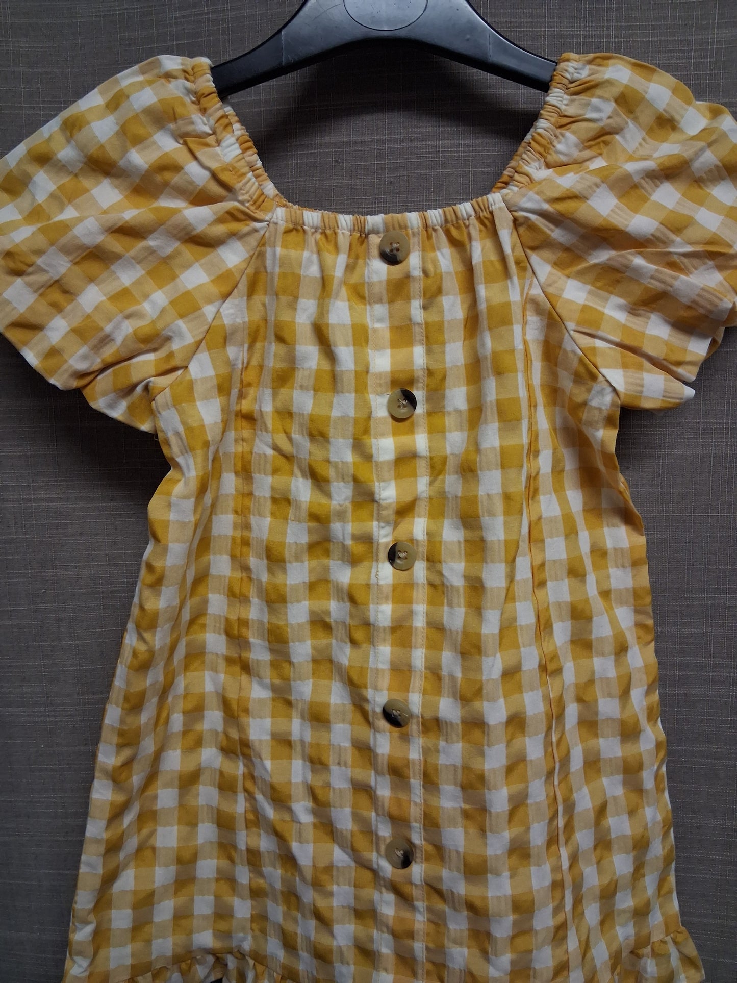 Primark Girls Yellow Gingham Dress Age 2-3 Years