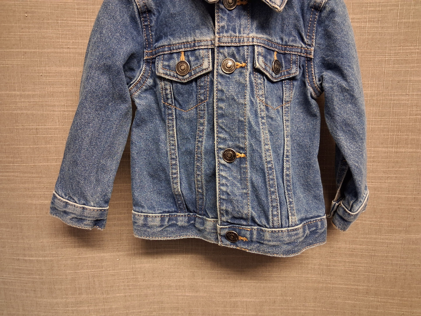 River Island Boys Blue Denim Jacket With Hood Age 9-12 Months