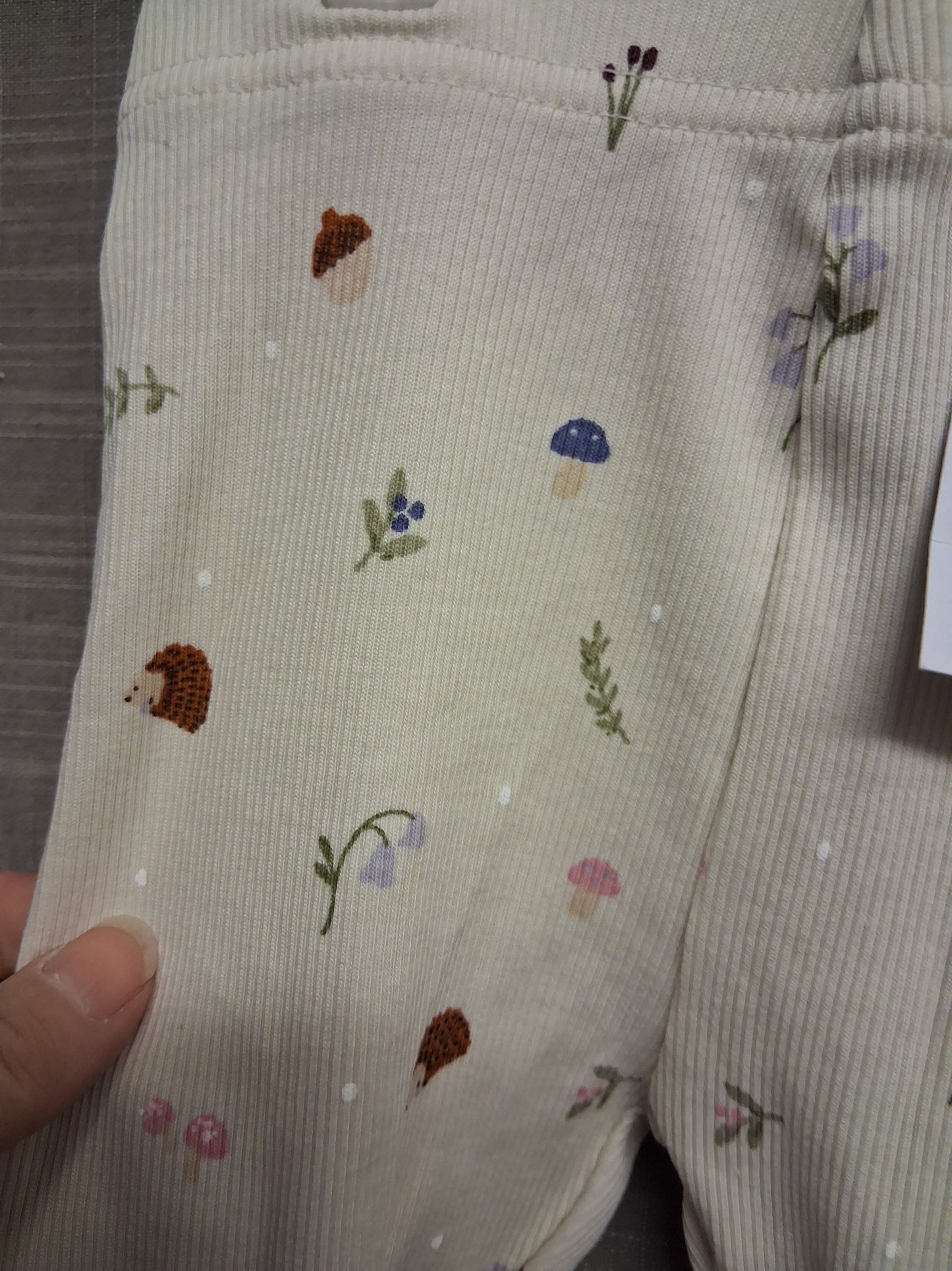 George Girls Cream Hedgehog Leggings Age 12-18 Months New