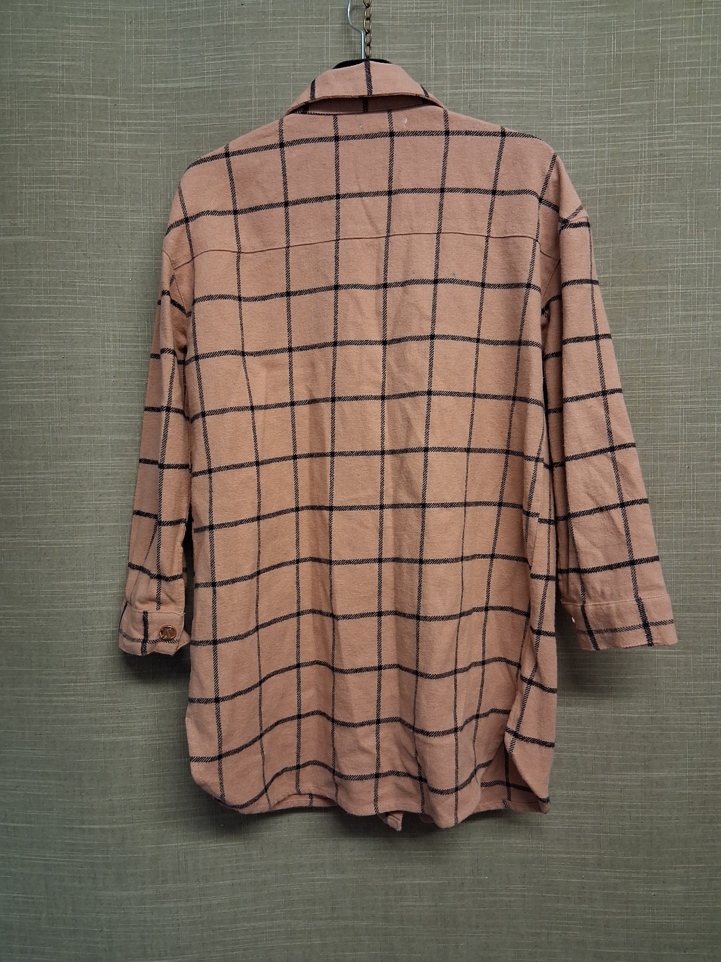 Angel & Rocket Girls Dusky Pink Check Shacket Shirt Dress Age 7 Years