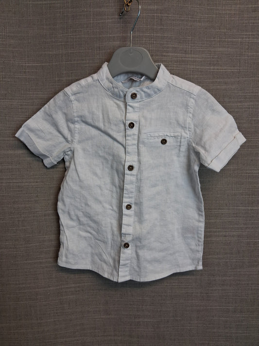 Primark Boys White Short Sleeve Shirts Age 12-18 Months New