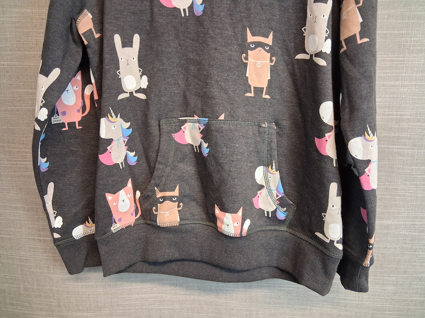 Next Girls Grey Animal Print Hoodie Age 12 Years