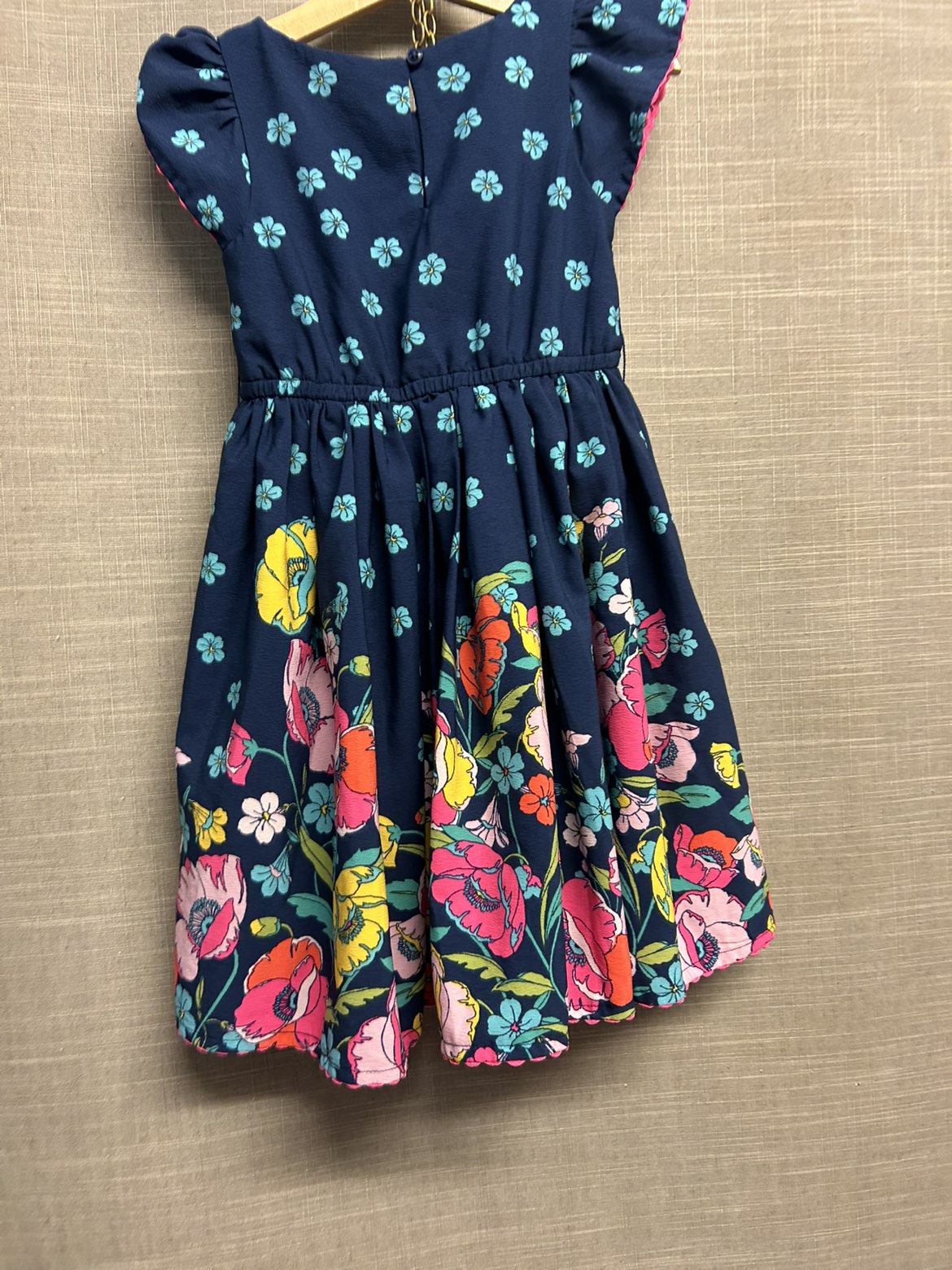 Monsoon Blue Floral Summer Dress Short Sleeve Age 4 Years