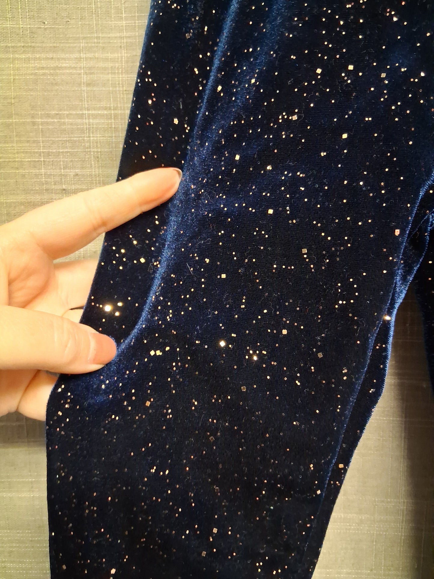 PepCo Girls Velour Navy Blue Glitter Leggings Age 6-7 Years New