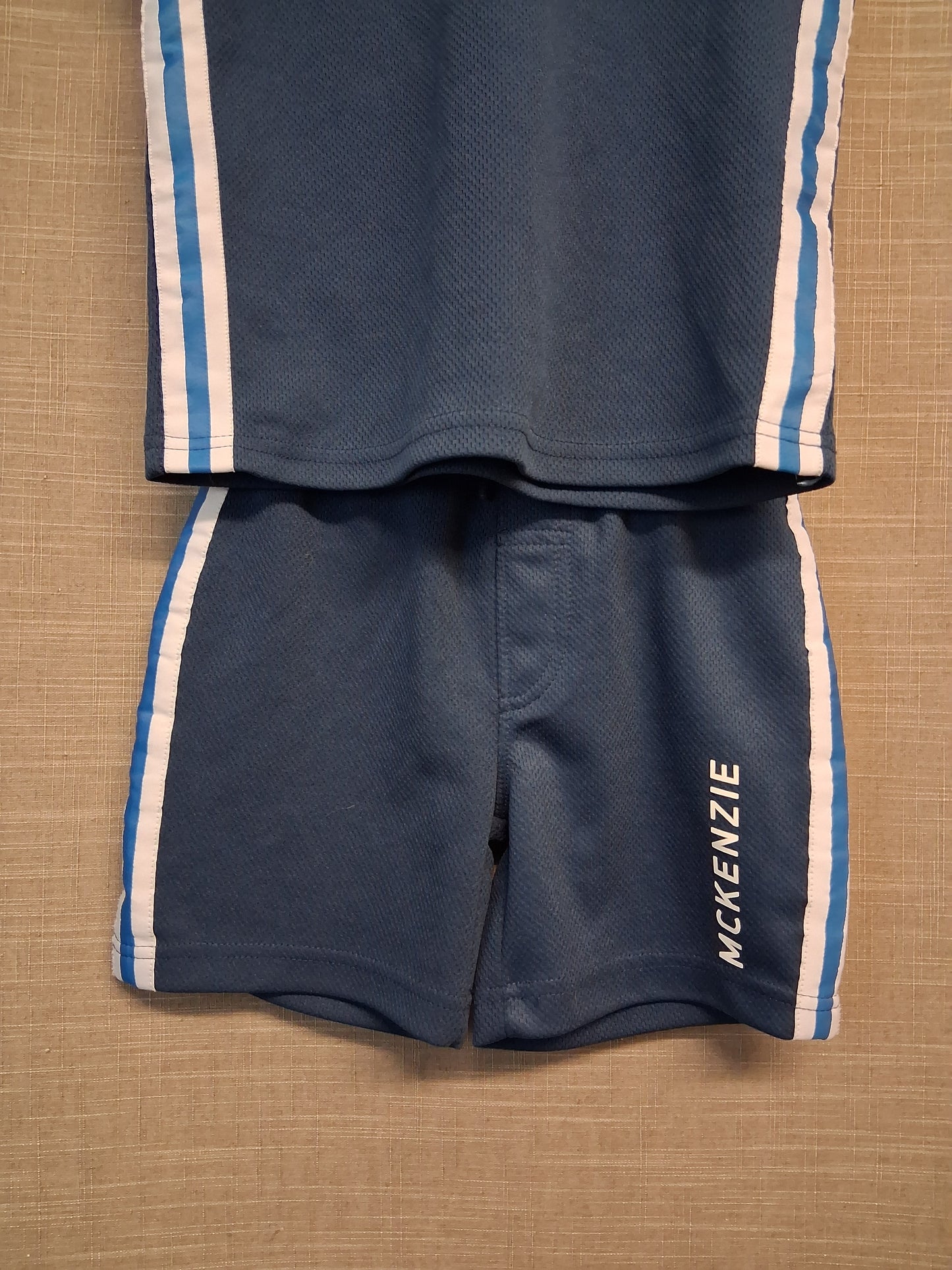 Mckenzie Boys Blue 2 Piece Set Basketball Style Shorts Vest Top
