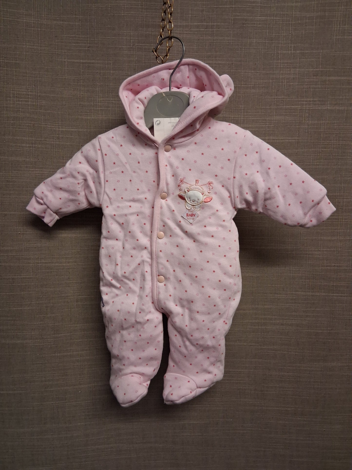Dandelion Pink Star Print Padded Snow/Pram Suit Newborn New
