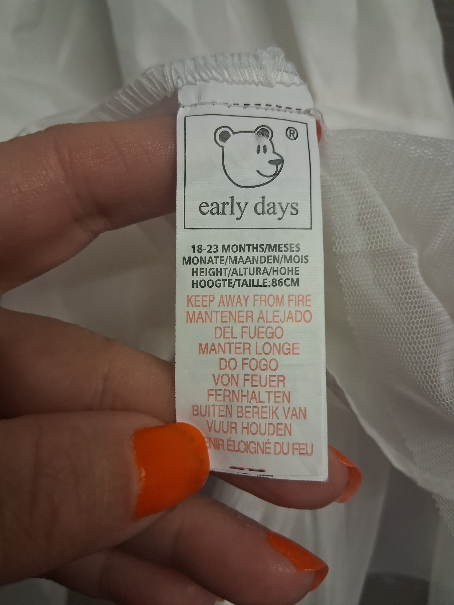 Primark Party-Bridesmaid Christening Dress White Girls Age 18-24 Months
