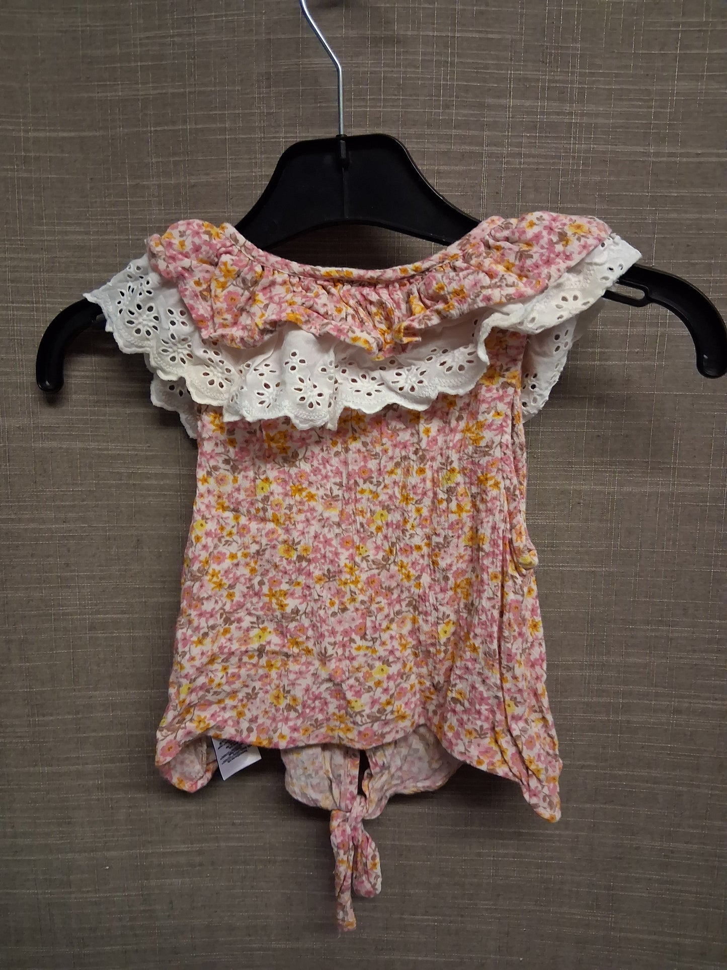 Next Girls Pink Floral Peter Pan Collar Sleeveless Blouse Age 3 Years