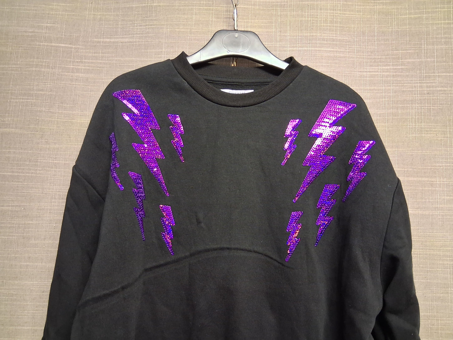 Primark Girls Black Purple Lightening Sweater Age 10-11 Years New