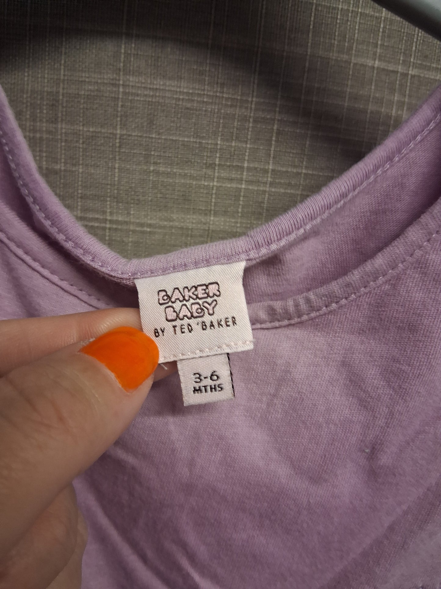 Ted Baker Girls Lilac Romper Sleeveless 100% Cotton Age 3-6 Months