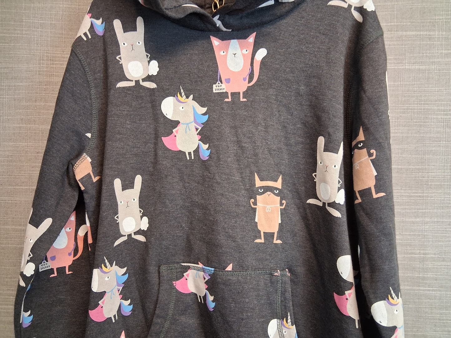 Next Girls Grey Animal Print Hoodie Age 12 Years