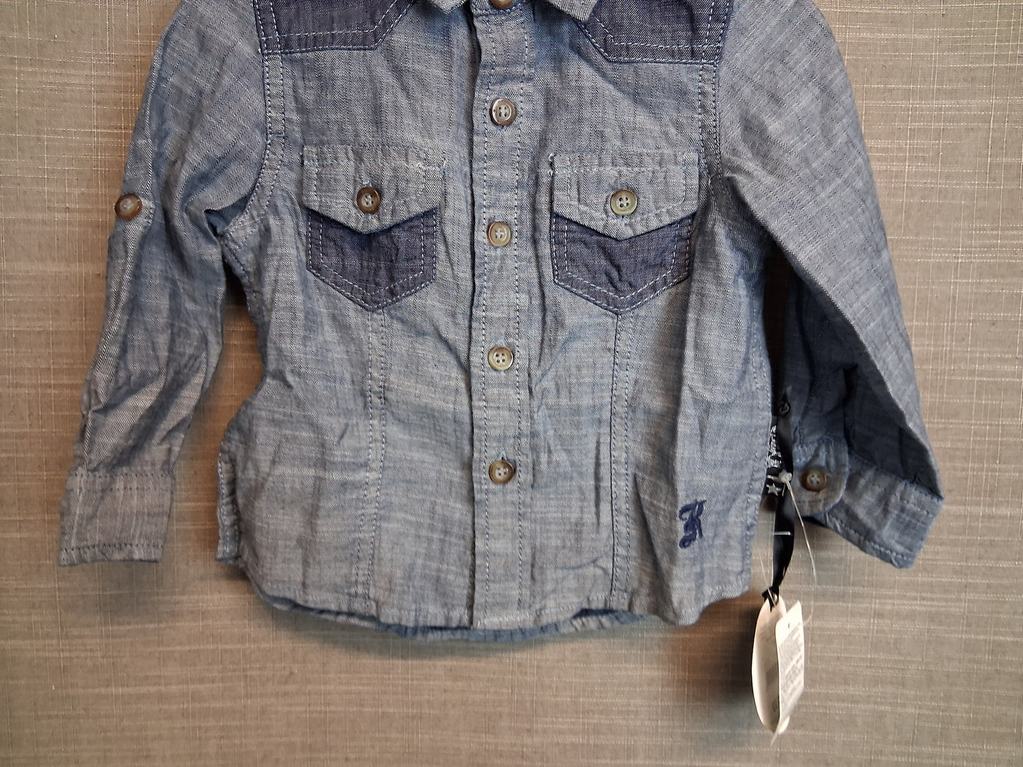 Baby K Myleene Klass Boys Denim Shirt Long Sleeve Age 9-12 Months New