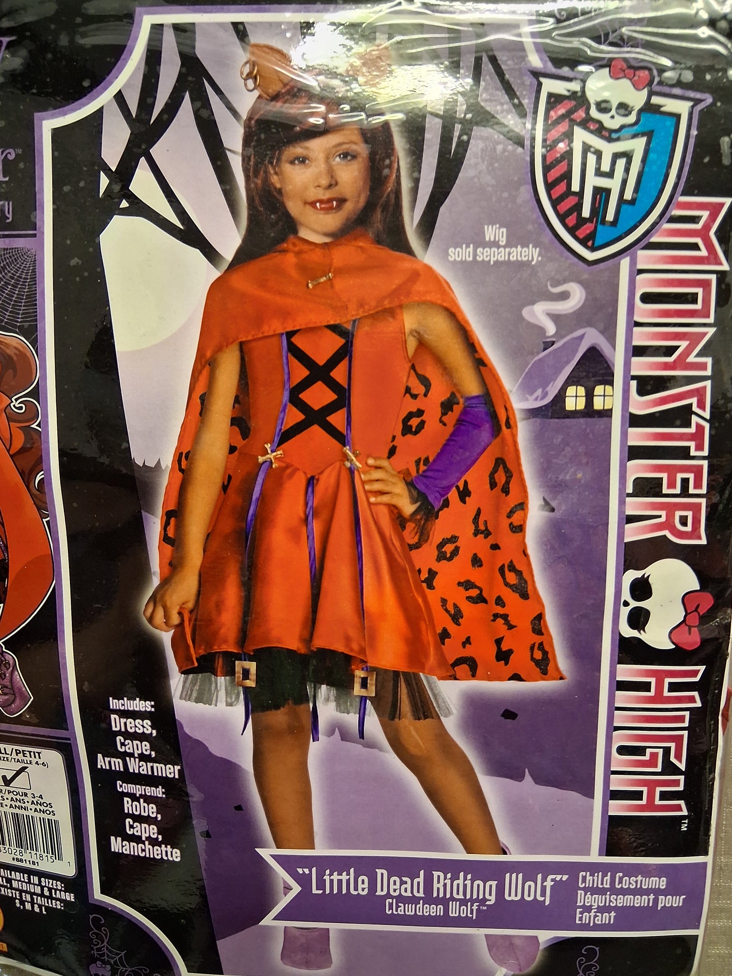 Monster High Scarily Ever After 'Little Dead Riding Wolf' Costume Age 3-4 Years New