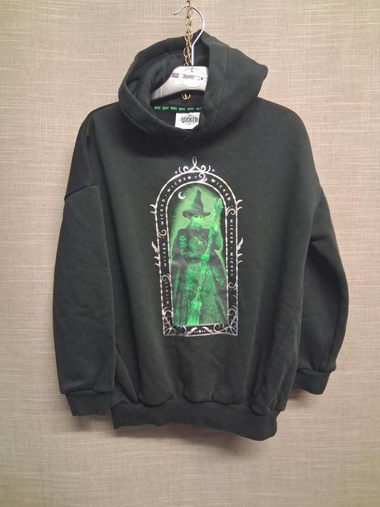 George Wicked Hoodie Elphaba Graphic Black Spellout on Back  Age 7-8 Years