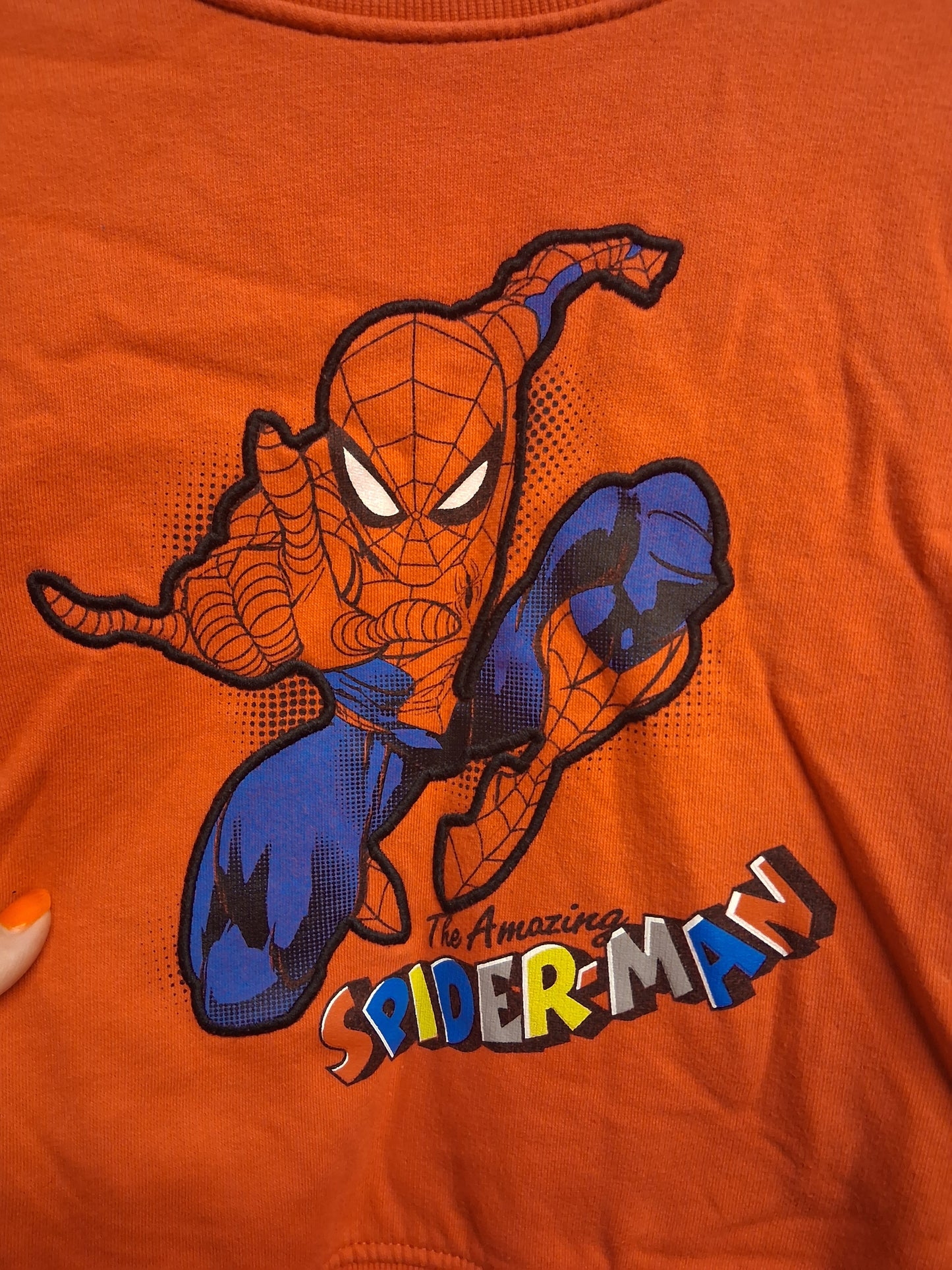 Marks and Spencer Sweater Boys Red Jersey Spiderman Graphic Print Age 6-7 Years