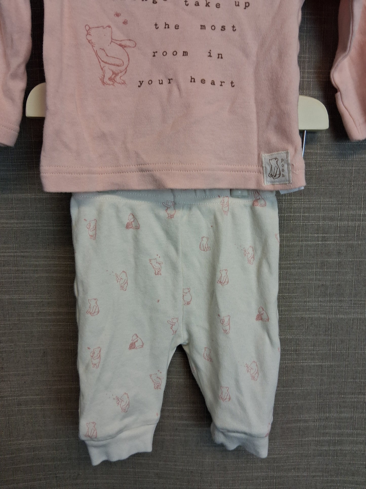 George Disney Girls Pink Winnie the Pooh 2 Piece Outfit Set Age Tiny Baby