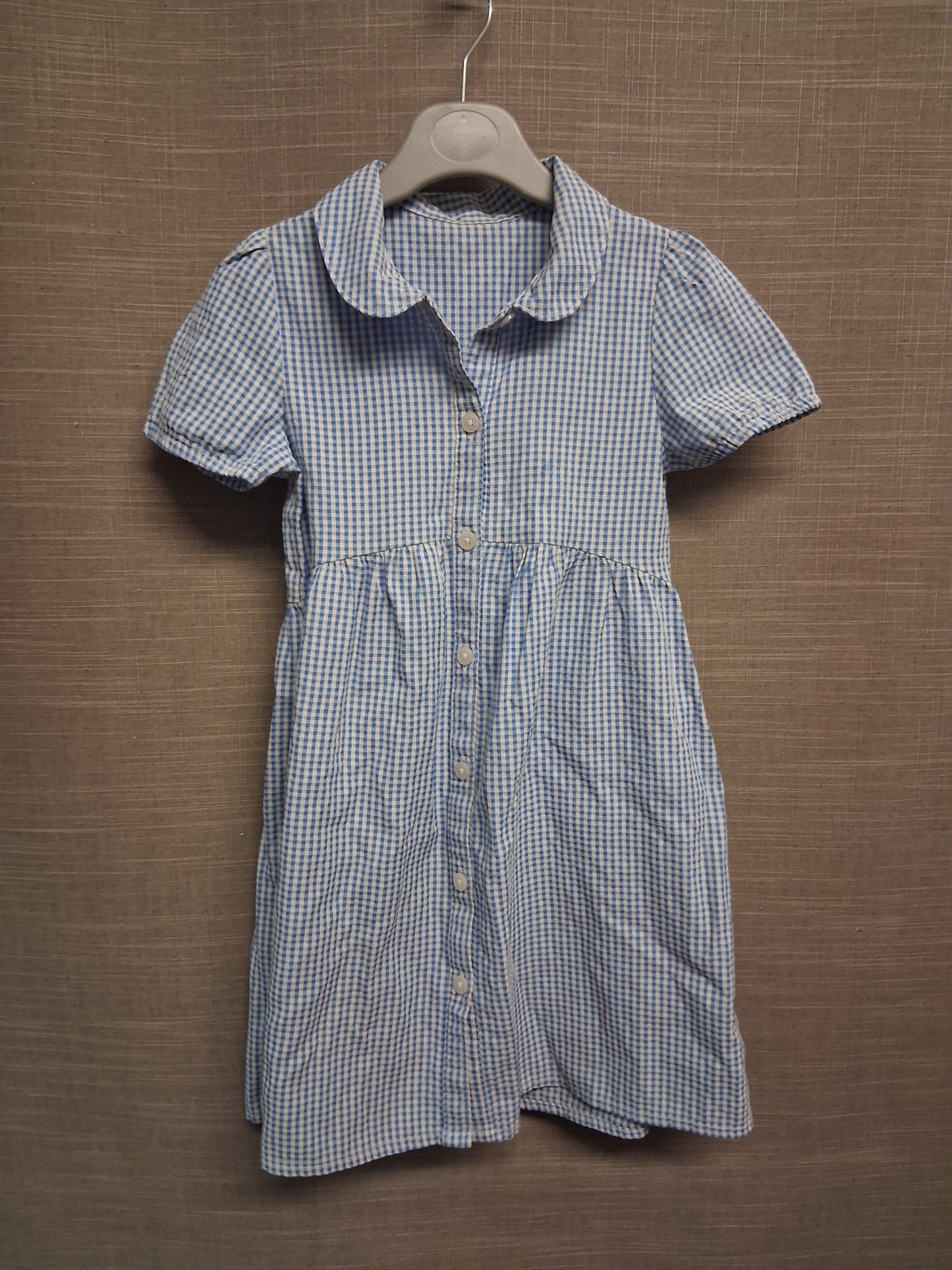 George Girls Blue Gingham School Dress Age 4-5 Years
