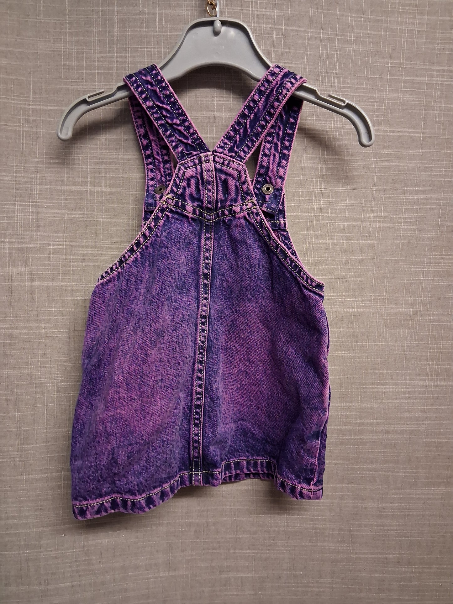 Next Purple Denim Pinafore Dress Age 9-12 months