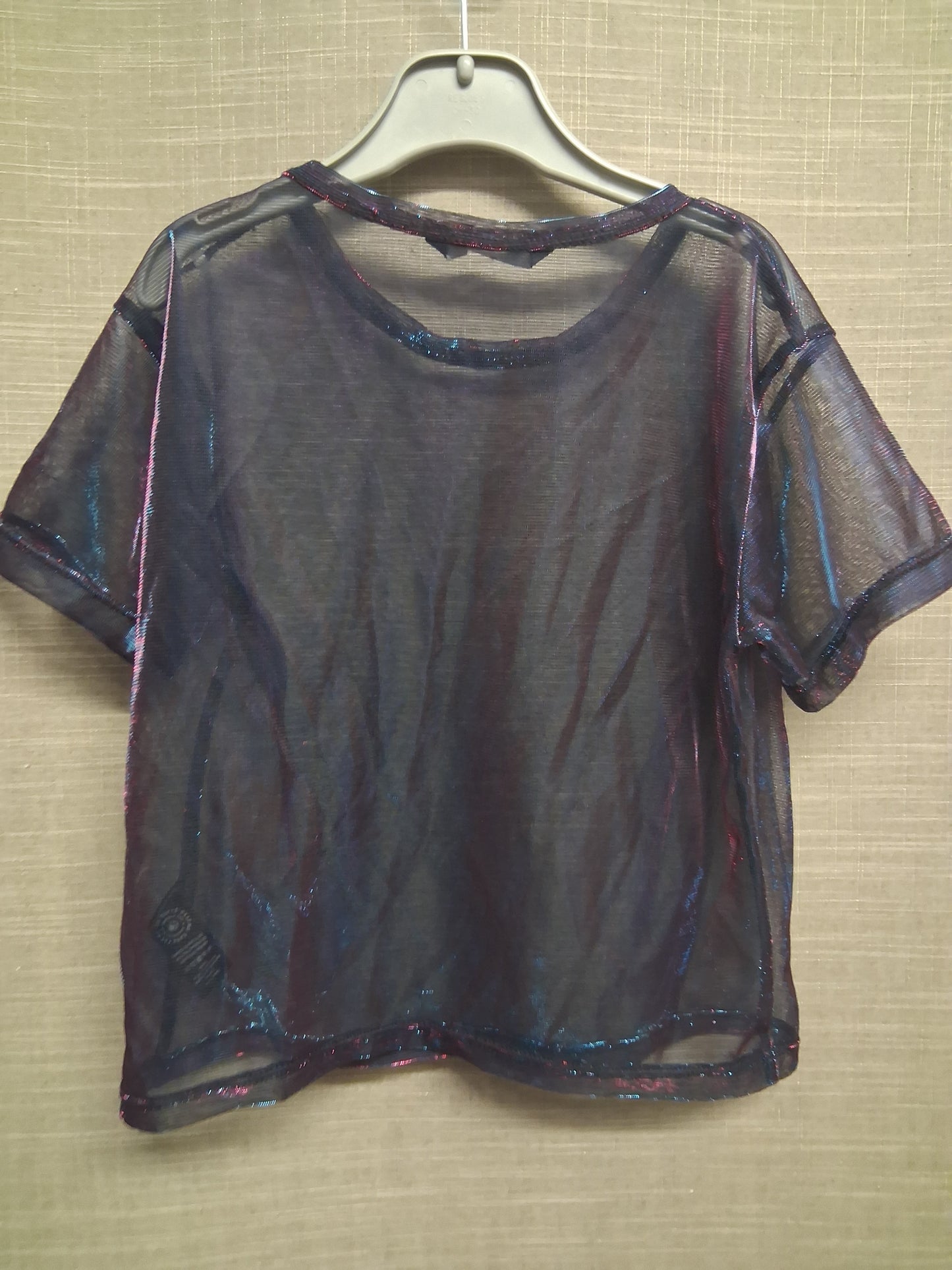 George Girls Multicolour Iridescent Short Sleeve Crop T-Shirt Age 8-9 Years