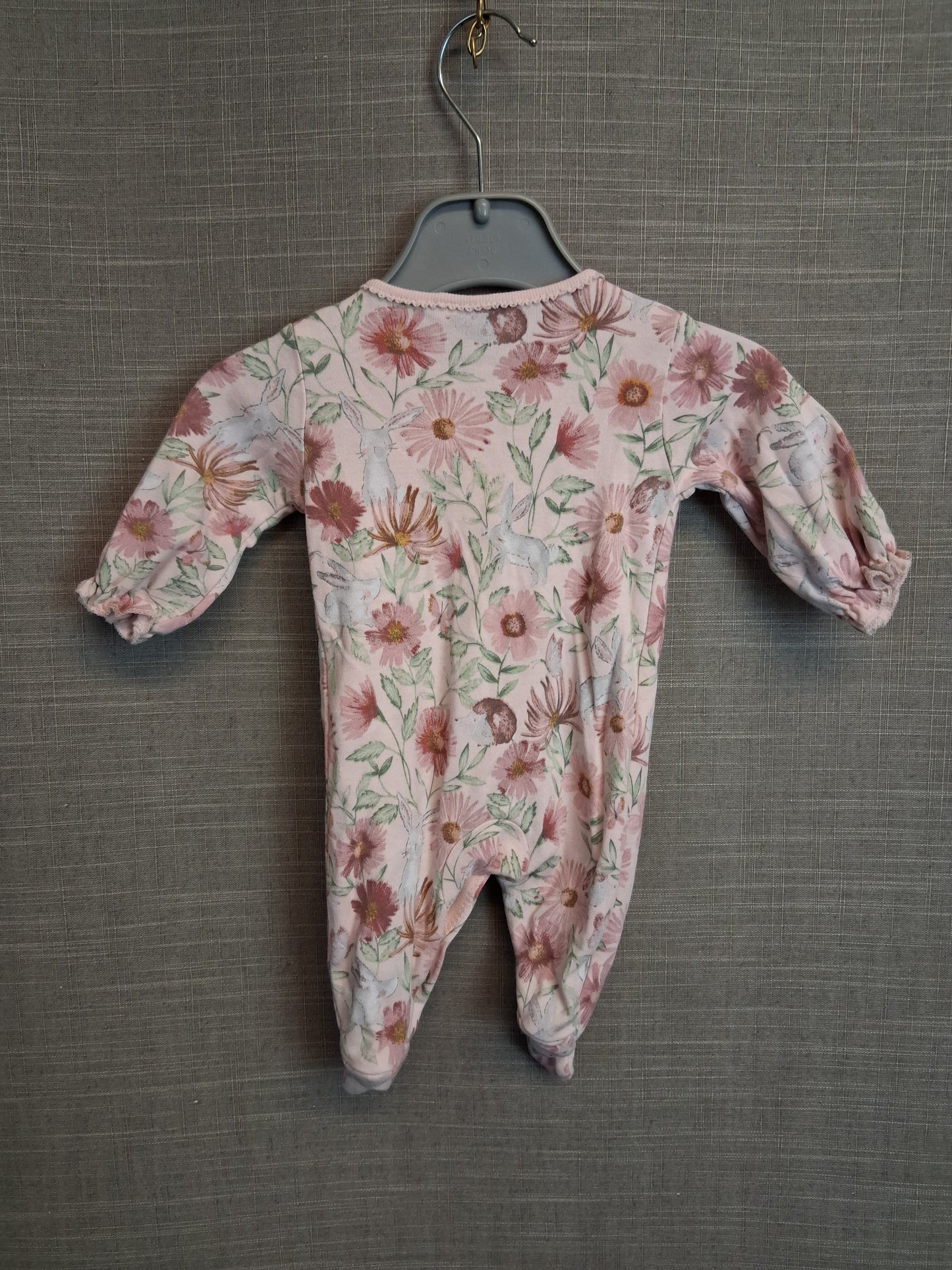 Next Girls Pink Floral Wildlife Sleepsuit Age Tiny Baby