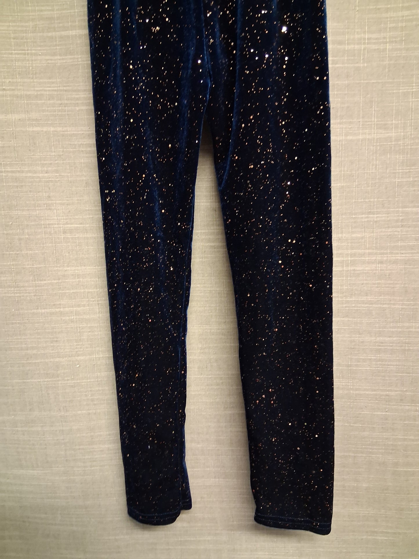 PepCo Girls Velour Navy Blue Glitter Leggings Age 6-7 Years New