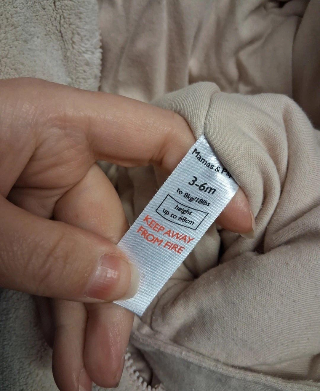 Mama & Papas Unisex Beige Netural Padded Pramsuit Age 3-6 Months