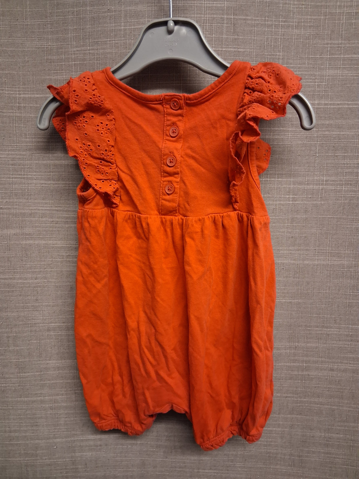 Matalan Girls Red Jersey Sleeveless Romper Age 6-9 Months