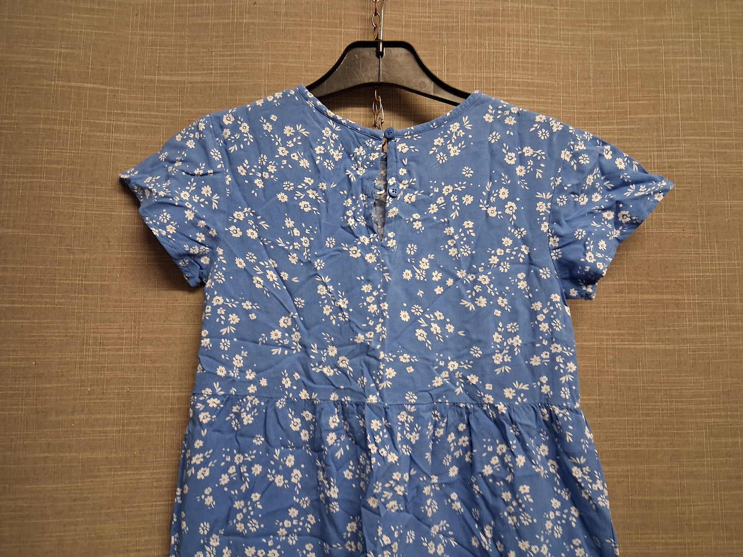 Primark Girls Blue Floral Dress Short Sleeve Age 8-9 Years