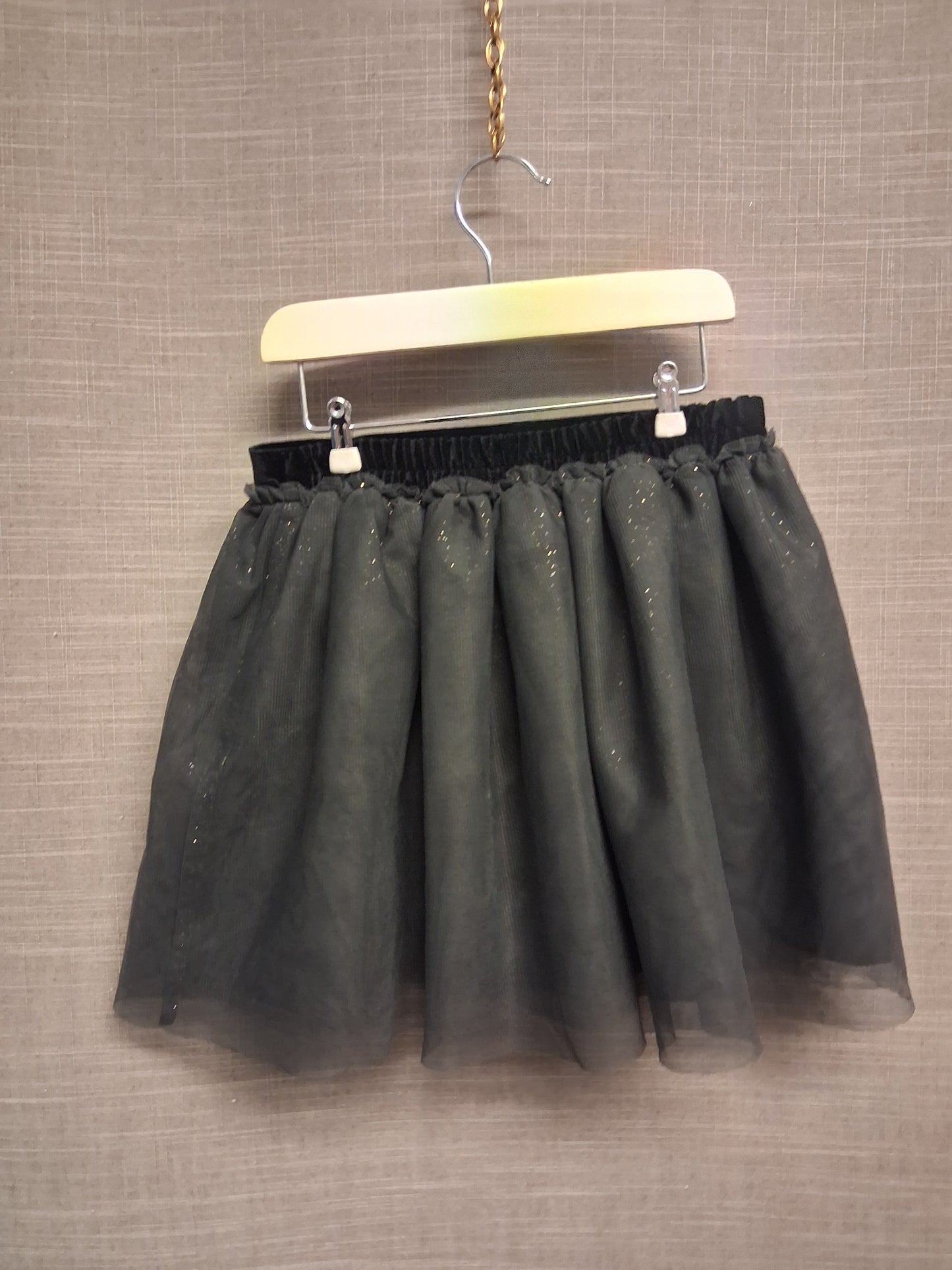 Marks and Spencer Black Silver Glitter Mesh Party Skirt Age 5-6 Years