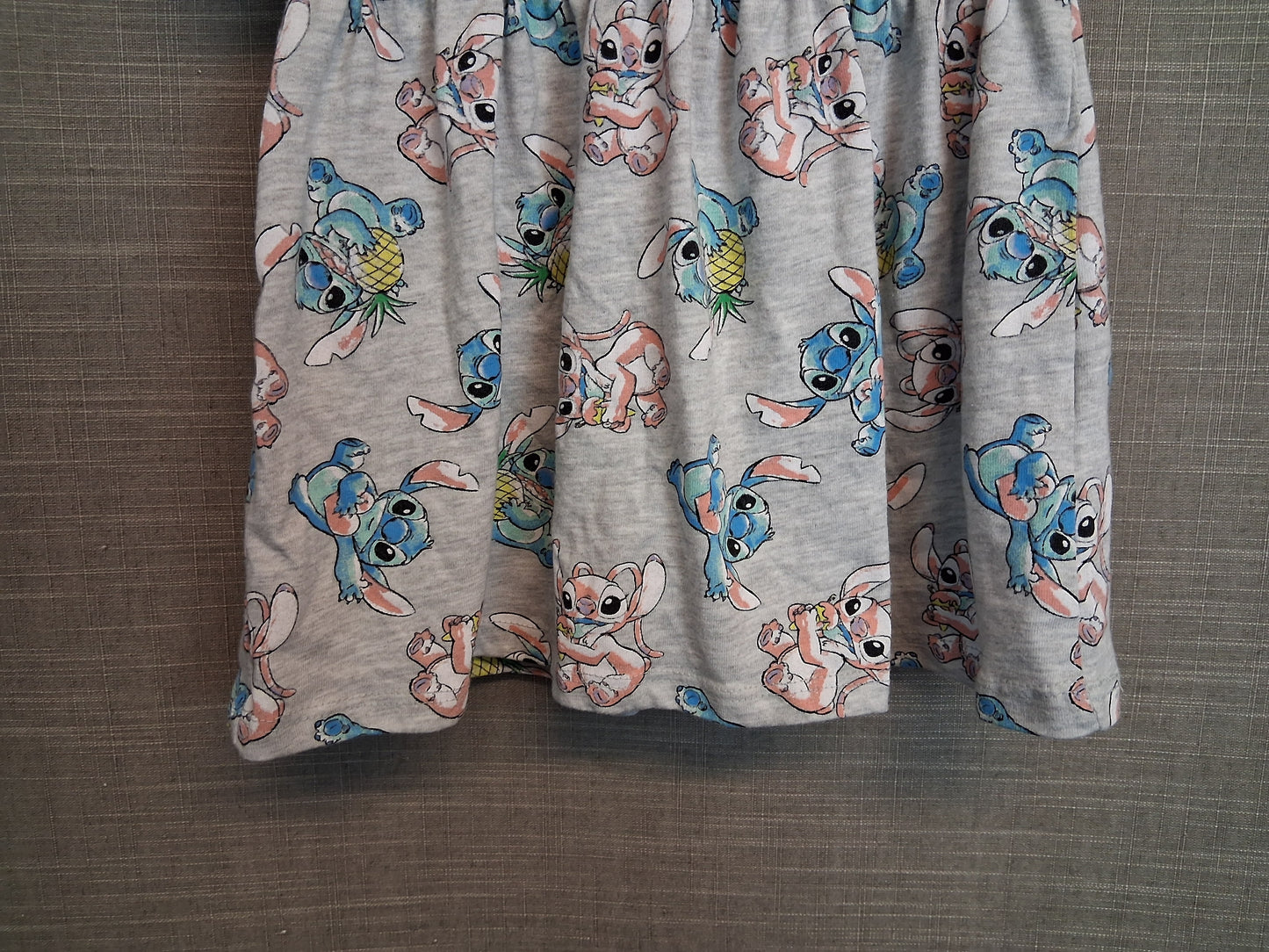 Disney Stitch Jersey Dress Grey Short Sleeve Age 6-9 Months