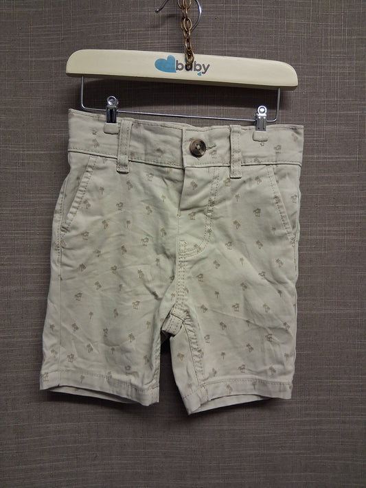 Primark Boys Beige Palm Tree Slim Fit Chino Shorts Age 2-3 Years