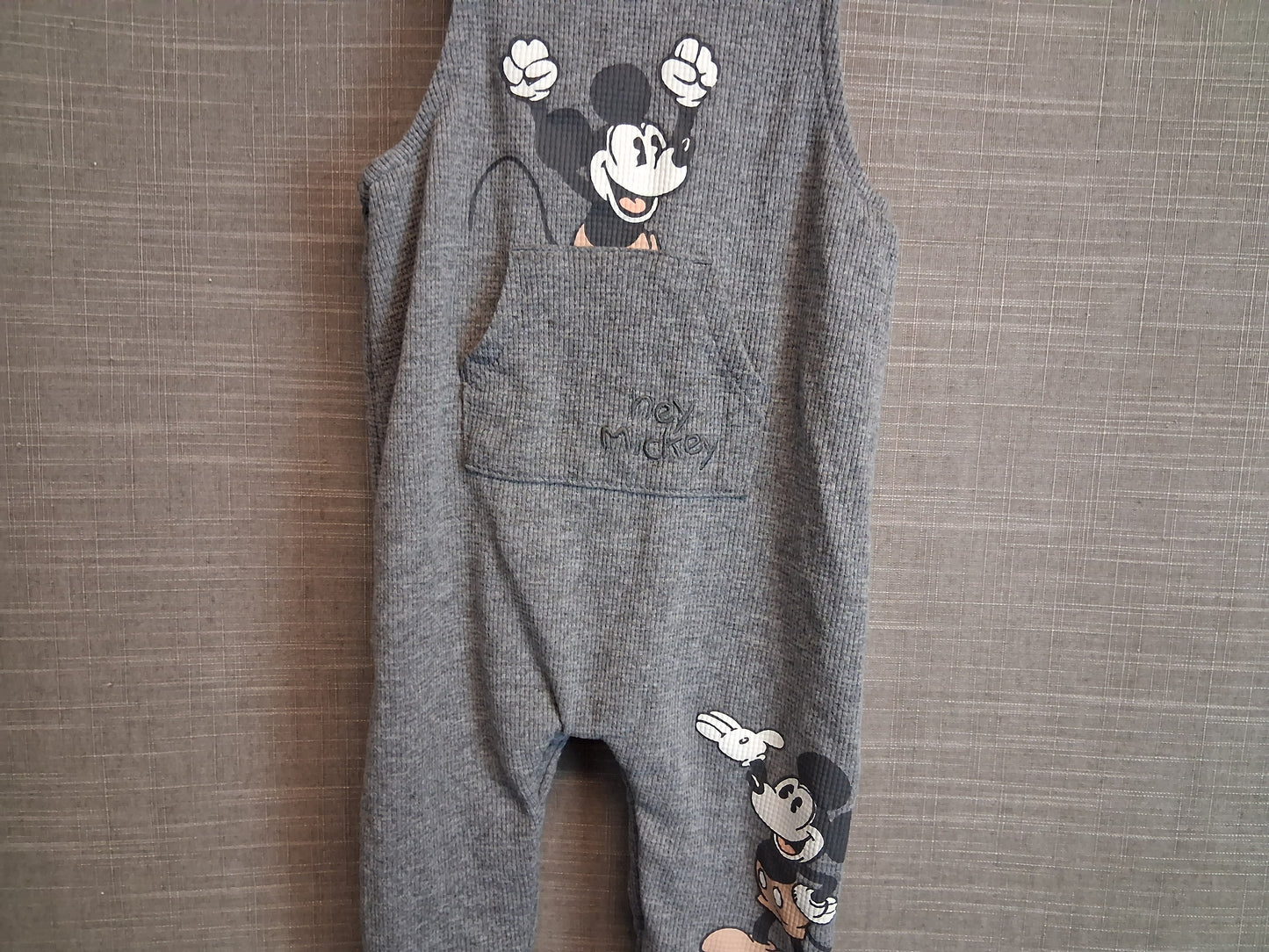 Disney George Mickey Mouse One Piece Romper Grey Age 6-9 Months