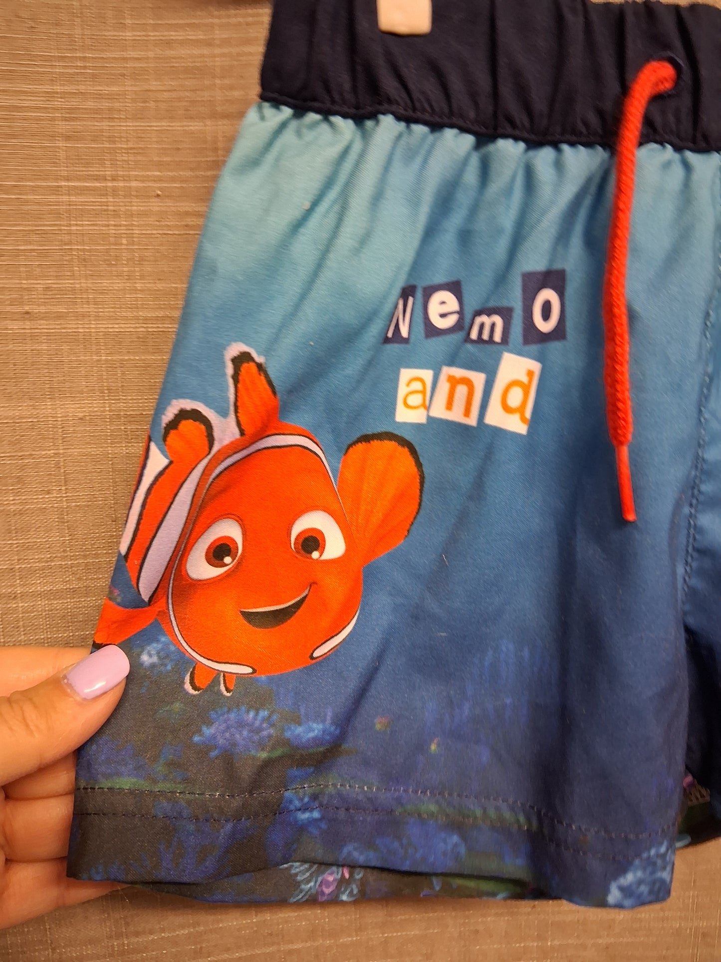Disney Finding Nemo Swim Shorts Blue Age 18-24 Months New