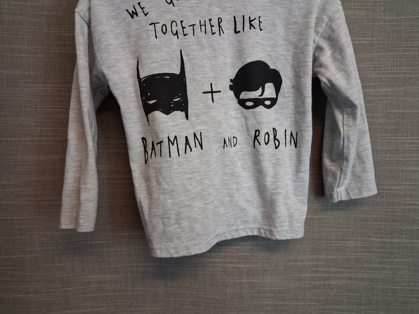 George Batman Theme Long Sleeve T-Shirt Grey Age 12-18 Months