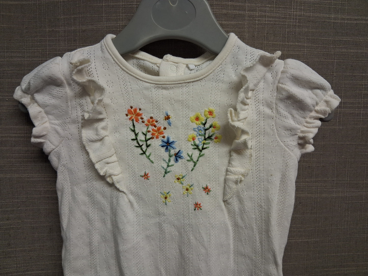 Next Girl Floral Romper Short Sleeve Cream Age up to 1 Month