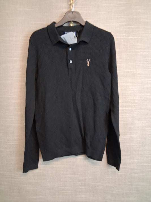 Next Boys Black Knitted Long Sleeve Lightweight Sweater Age 10 Years New