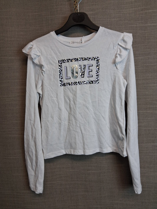 Jeff&Co Girls Long Sleeve Jersey T-Shirt "Love" Age 11-12 Years New