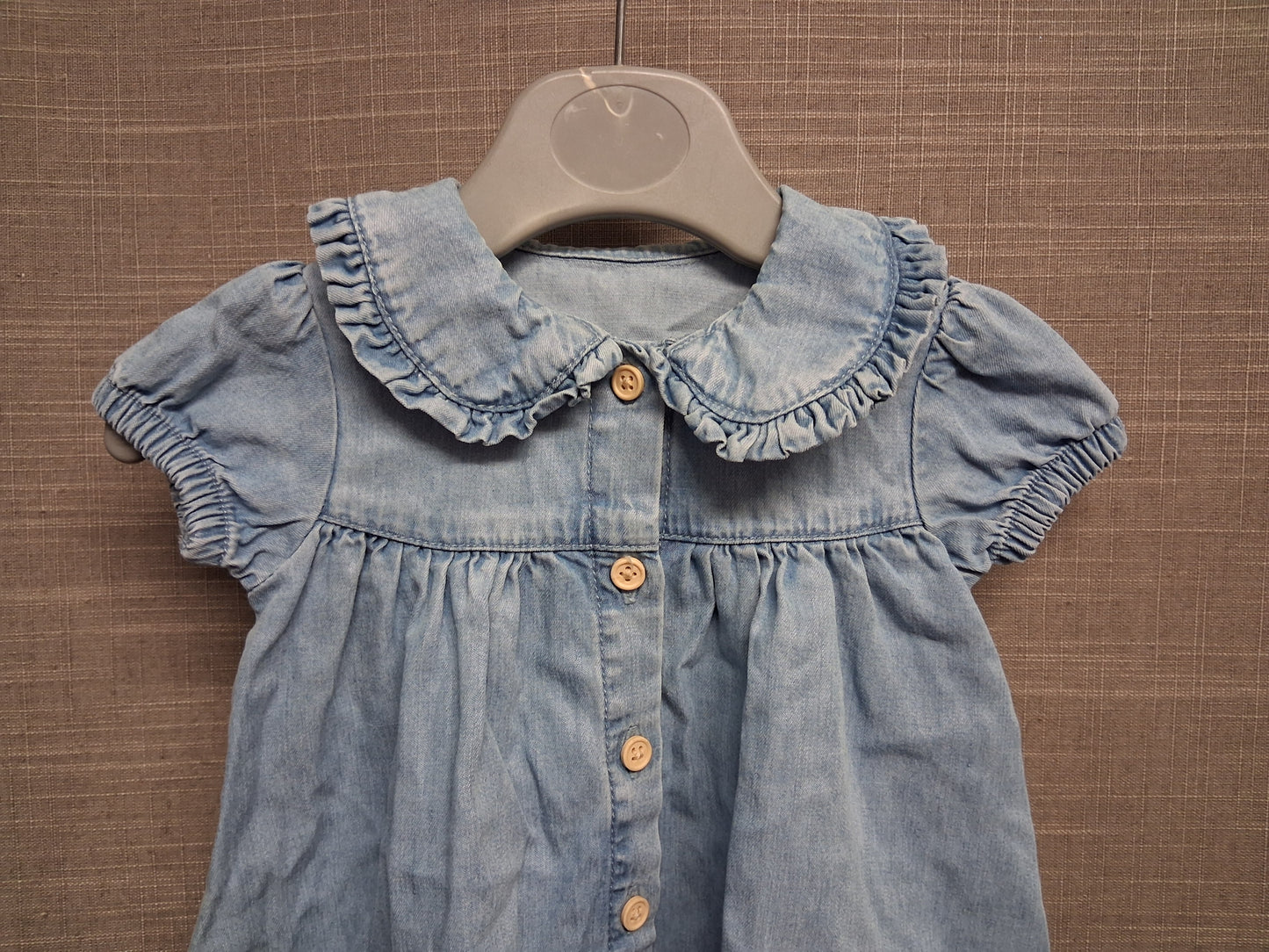 George Girls Blue Denim Short Sleeve Dress Age First Size