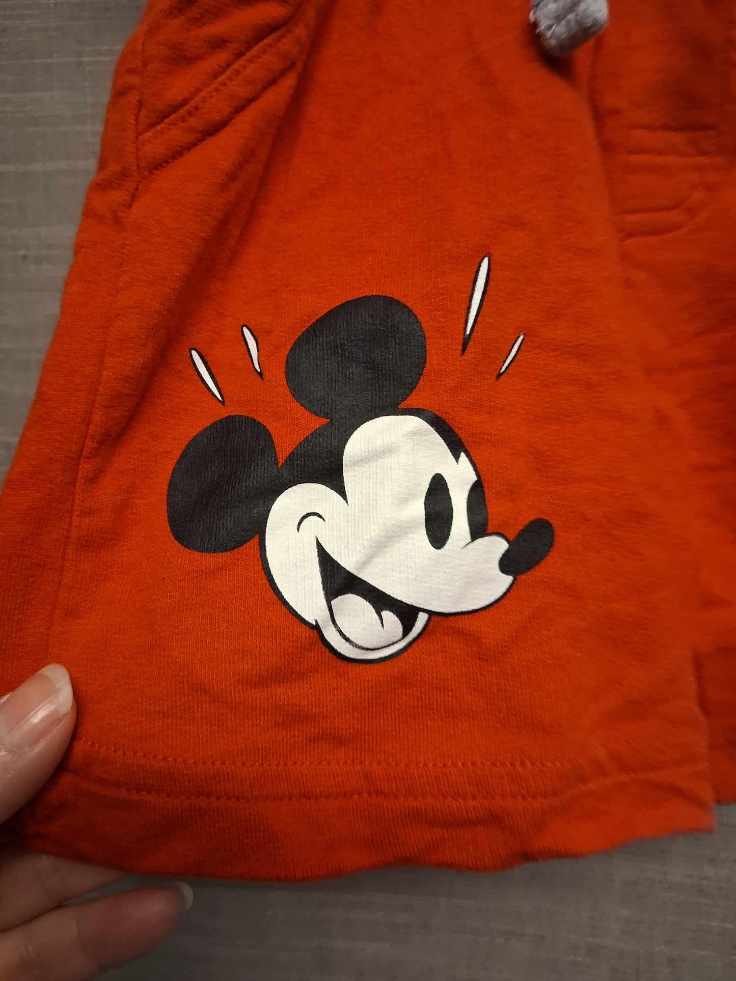 Disney Primark Mickey Mouse Red Jersey Jogger Shorts Age 12-18 Months