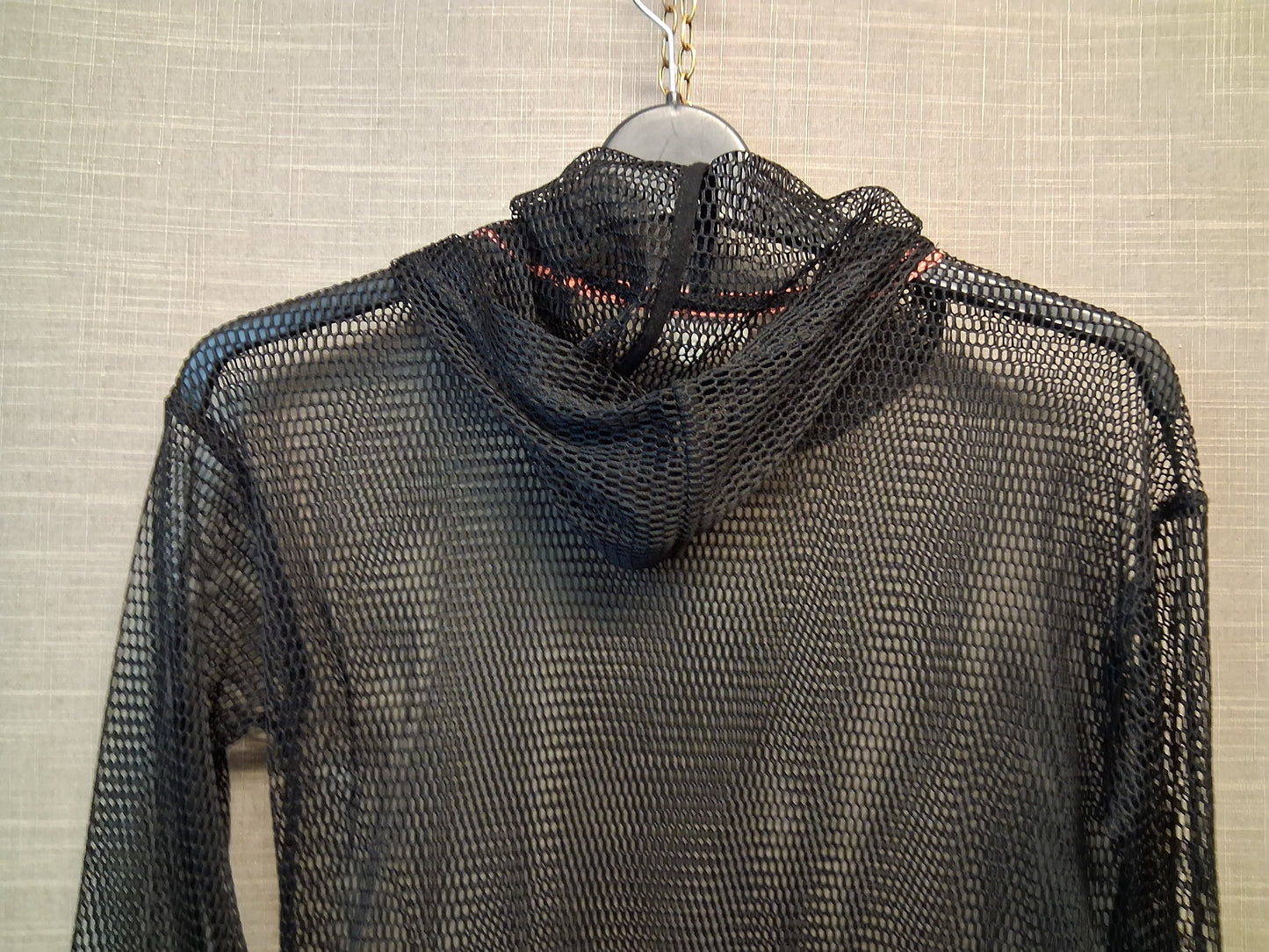 River Island Girls Black Mesh Crop Hoodie Age 9-10 Years