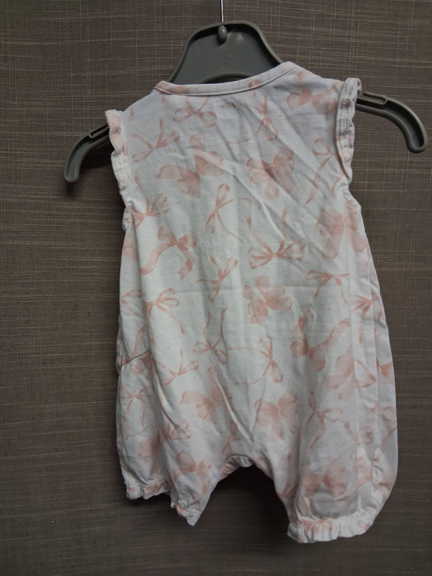 F&F Girls White Pink Floral Romper Age 0-3 Months