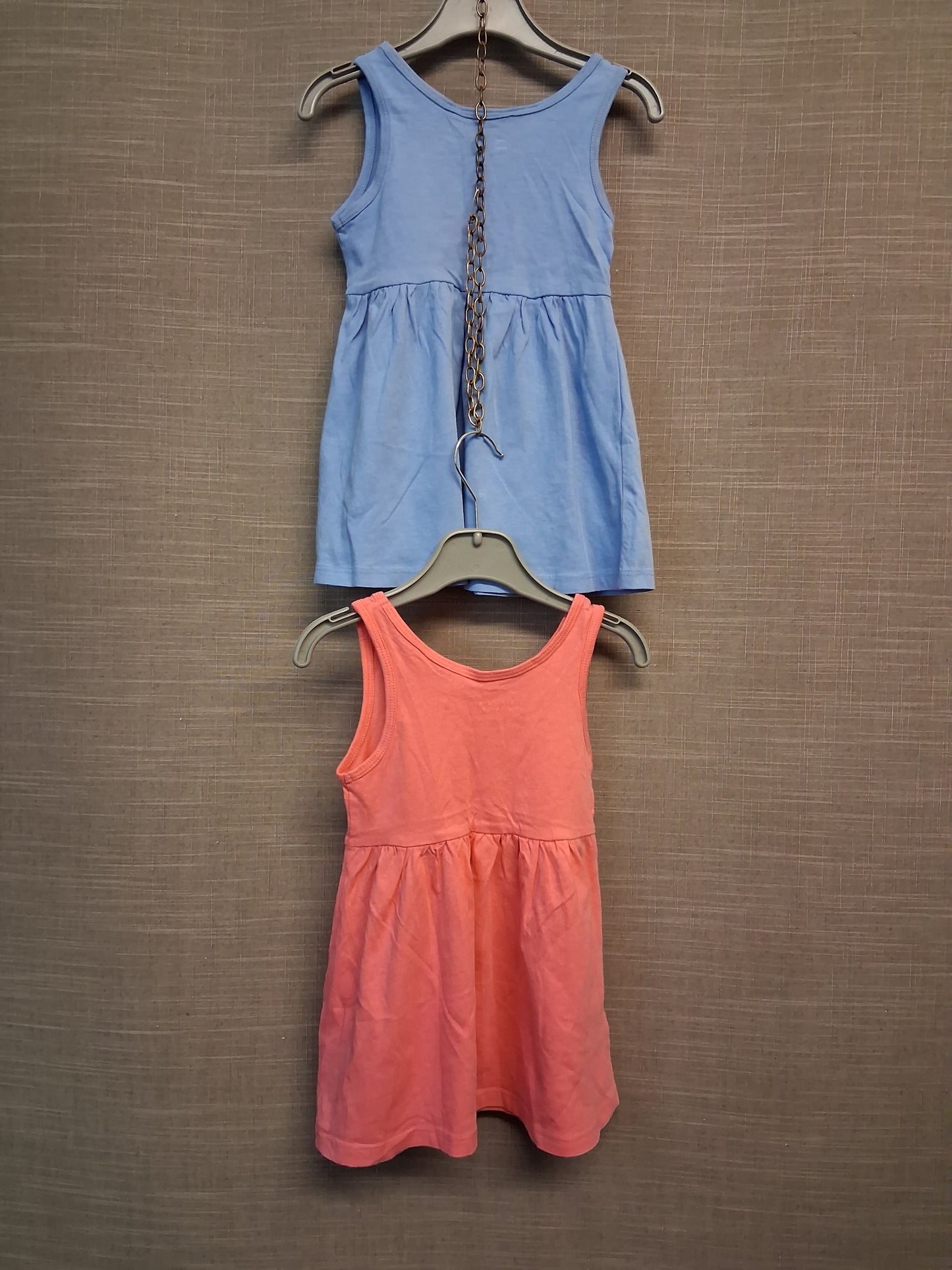 Primark Girls Jersey Sundress Age 9-12 Months Blue & Pink 2 Pack