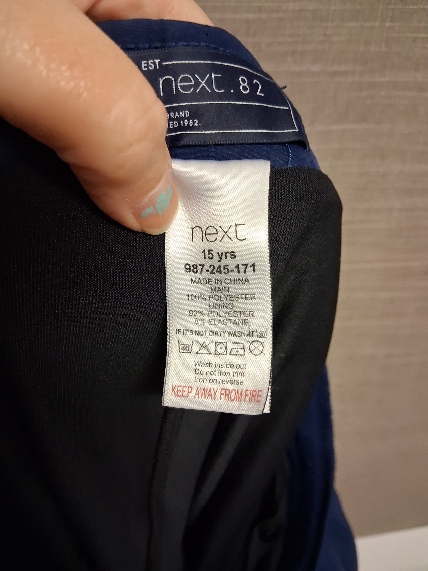Next Boys Navy Sports Shorts Lined Age 15 Years