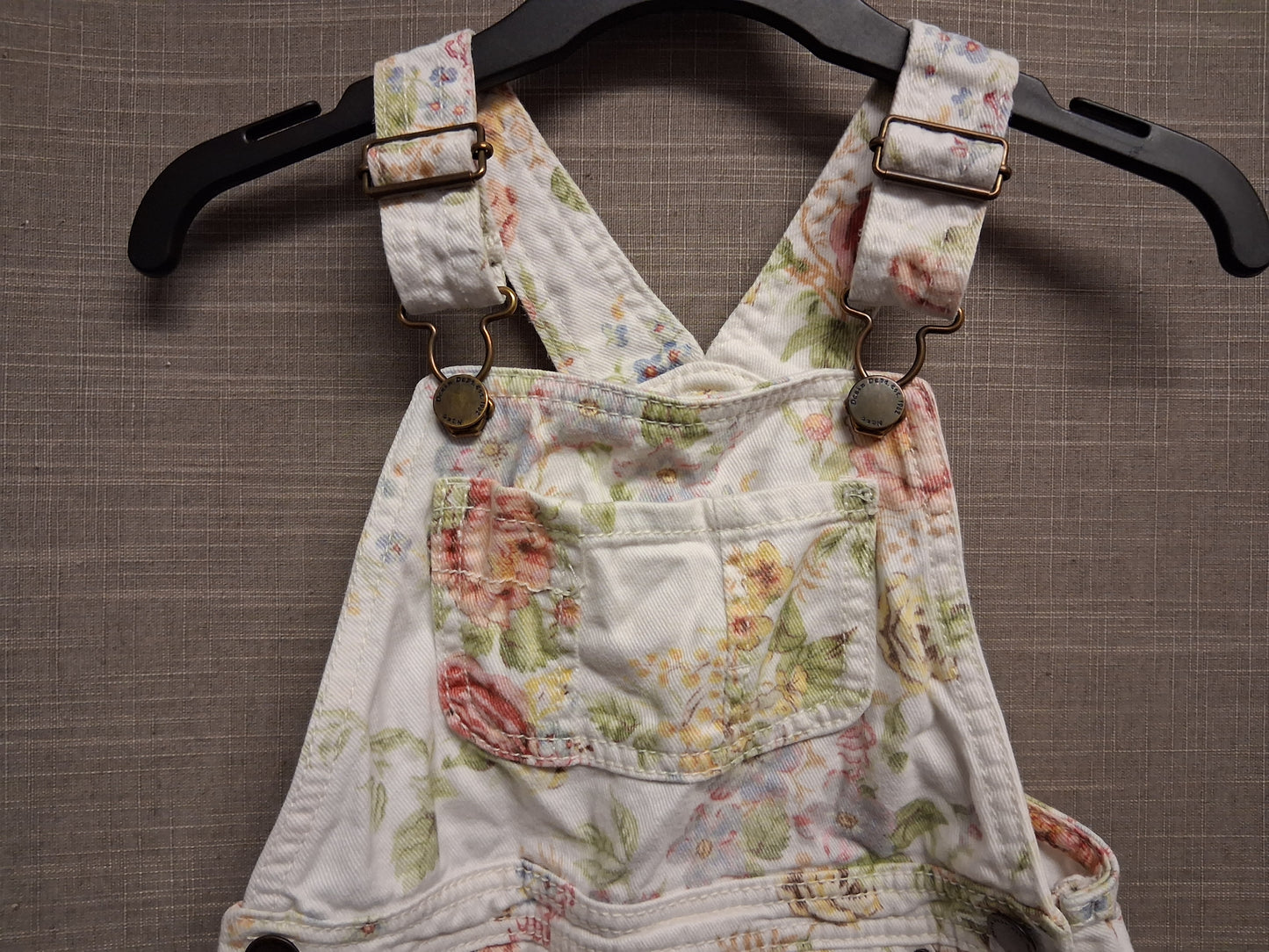 Next Girls Denim Cream Floral Pinafore Dress Age 3-4 Years